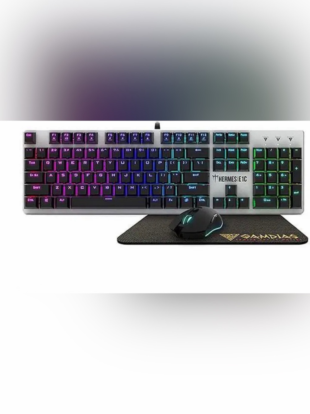 NEW GAMDIAS Hermes E1C Multi-Color Mem-chanical Gaming Keyboard, Mouse,Mouse Pad